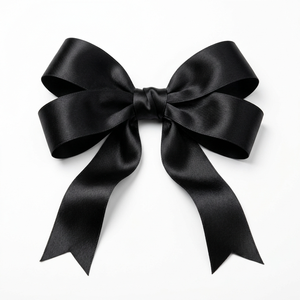 Cinta de Satén Negra de 25mm de Una Cara al por Mayor para Cajas de Regalo de Lujo, Lazos para Sillas, Lazos para el Cabello, Decoración de Eventos, Rollos - Product Image 1