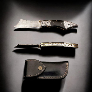 Couteau pliant artisanal en acier au carbone personnalisé, couteau de poche forgé à la main, couteau de survie en plein air, couteau pliant avec logo personnalisé, couteau OEM - Product Image 3