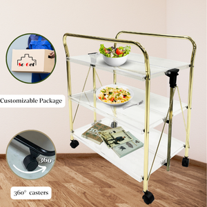 Chariot à thé en acrylique de style moderne pour café avec roulettes - Product Image 3