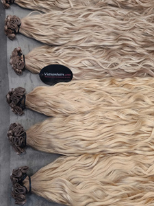 Virgin Genius Weft Human Hair Extensions Seamless Thin Weft Double Drawn <b>Tangle</b> Free Wholesale - Product Image 1