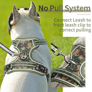 Arnés de Nailon Camuflado para Perro, Ajustable, Acolchado, con Asa Frontal y Anillo en D de Metal, para Perros Medianos y Grandes, para Exteriores - Product Image 4