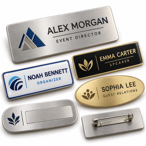 Custom <b>Name</b> Badge Metal Employee Work <b>Name</b> <b>Tag</b> with Personalized Logo OEM Wholesale Supplier - Product Image 1