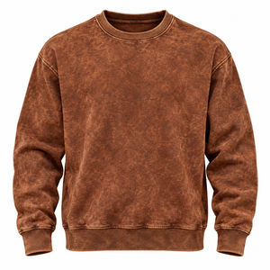 Nouvel Arrivage 2026 – Sweat-shirt Homme 100% Coton Délavé à l'Acide, Logo Imprimé 3D en Relief Personnalisé, Épais, Épaules Tombantes, Hiver, Lot de 2 Pièces - Product Image 2