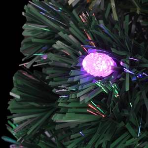 Sapin de Noël pré-éclairé en fibre optique de 6 pieds avec support et lumières de Noël - Product Image 5