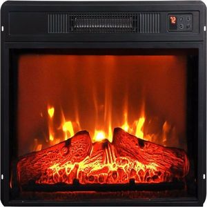 23\" Electric Fireplace Insert Heater with 3D Infrared Remote Control Black Glass View Adjustable Realism IR Technology - Product Image 3
