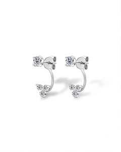Pendientes Huggie Minimalistas de Diamante de Laboratorio Redondo de 14K con Clúster de Diamantes de Triple Brillo en el Frente y Trasero, Joyería Minimalista para el Lóbulo de la Oreja - Product Image 5