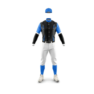 Maillot de baseball pour homme à manches courtes, impression numérique, évacuation de l'humidité, coupe classique, Team 14, bleu, noir, blanc - Product Image 4