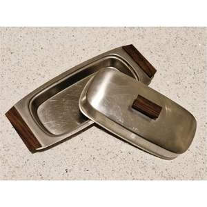 Plateau à beurre en acier inoxydable poli miroir de qualité professionnelle avec cloche, ustensile de cuisine durable pour la restauration en gros - Product Image 5