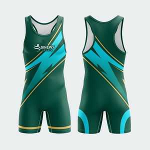 Combinaisons de lutte à sublimation, combinaisons de lutte, nom de l'équipe, joueur pour la compétition - Product Image 5