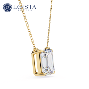 LOISTA สร้อยคอจี้เพชรทรงเอเมอรัลด์ ทองคำขาว ได้รับการรับรองจาก GIA เพชรธรรมชาติ เครื่องประดับหมั้นสำหรับผู้หญิงแบบคลาสสิก - Product Image 3