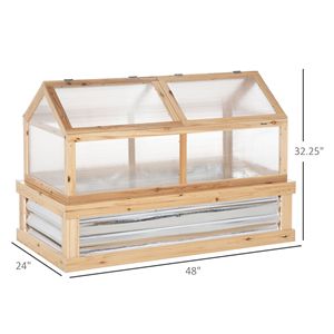 Fioriera Rialzata Naturale 48"x24"x32.25" in Legno per Serra, Protezione per Fiori e Piante da Freddo - Product Image 3