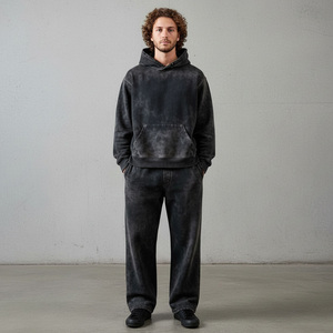 Chándal con Capucha Unisex Personalizado de Invierno Tallas Grandes Estilo Streetwear con Lavado Ácido, Poliéster/Algodón, Servicio de Marcajización al por Mayor Incluido - Product Image 5