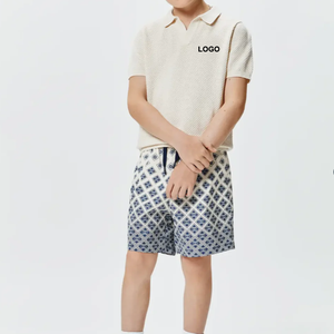 Custom Devon <b>Bubble</b> Stitch Knit Fabric Polo Shirt With Logo For <b>Kids</b> Primary School Uniform - Product Image 1