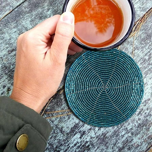 Customer Colors Embroidery <b>Beaded</b> <b>Coaster</b> Elegant Design Hotel Home Tableware Use Unique Bohemian Styl - Product Image 4