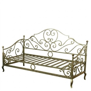 Traditional Cast Wrought Iron <b>2</b>-<b>Seater</b> Sofa <b>Set</b> Durable Outdoor Furniture Waterproof <b>Garden</b> Couch - Product Image 2