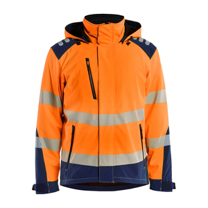 Wholesale Quality <b>High</b> <b>Visibility</b> Breathable Zippered Reflective <b>Softshell</b> Work <b>Jacket</b> Options OEM Service - Product Image 1