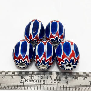 ลูกปัดแก้วลายเชฟรอนหลากสีสันพร้อมลวดลายซ้อนกันสำหรับทำเครื่องประดับ งานฝีมือ ของตกแต่ง ของขวัญ และขายส่ง - Product Image 1