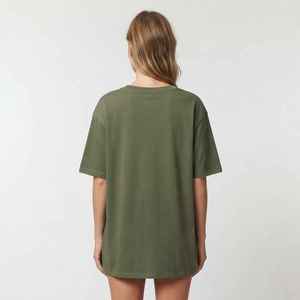 Hawk Eye Women's Olive Green <b>V</b>-<b>Neck</b> <b>T</b>-<b>Shirt</b> Short Sleeve 100% Cotton Casual Loose Fit Jersey Print Logo Top - Product Image 2