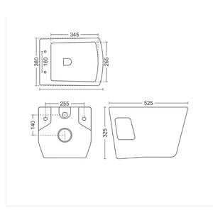 WC mural moderne de luxe en céramique blanche, forme crochet, 525x360x325mm, sanitaires pour salle de bain, usage commercial - Product Image 6