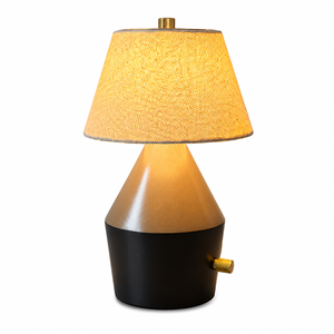 Rechargeable Teak Wood <b>Table</b> <b>Lamp</b> | 2600mAh Battery 10 Hour Runtime Fabric Shade Cordless LED Bedside Desk Home Decor <b>Lamp</b> Light - Product Image 1