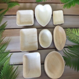 Vaisselle jetable écologique en feuille de palmier, assiettes à dîner compostables pour fêtes de mariage et de voyage - Product Image 1