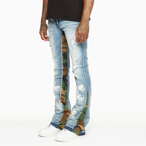 Jeans pour homme sur mesure, haute qualité, style streetwear vintage, confortables, avec poches et fermeture boutonnée. - Product Image 3