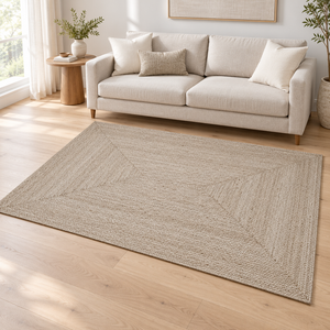 Custom Made Handwoven Natural Jute Eco-Friendly <b>Modern</b> Rectangular Braided Flatweave Area <b>Rug</b> for <b>Living</b> <b>Room</b> Bedroom Entryway - Product Image 3