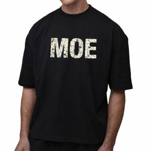 T-shirt en coton surdimensionné pour homme, imprimé effet vieilli, style streetwear, manches courtes, coupe décontractée, production OEM sous marque privée - Product Image 3