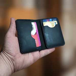 Porte-cartes en cuir véritable avec logo personnalisé, étui minimaliste de luxe pour cartes de crédit, portefeuille d'affaires LCH-0231 - Product Image 1