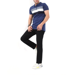เสื้อเชิ้ตแขนสั้นสีฟ้าอ่อนสำหรับผู้ชาย ปักลายด้านหน้า ผ้าแคนวาสคอตตอน 100% แห้งเร็ว สไตล์ไฮสตรีท - Product Image 4