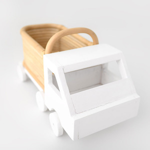 Jouets éducatifs pour la petite enfance, vente en gros, camions jouets en rotin naturel, modèle de camion miniature pour bébé - Product Image 3