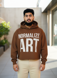 Nueva Sudadera con Capucha Corta Personalizada, Estilo Vintage, con Lavado Ácido, Efecto Desgastado, Parches, Bordados y Aplicaciones, con Bajo sin Rematar y Detalles de Corte y Costura, 100% Algodón, Serigrafiada - Product Image 4