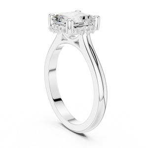 แหวนทองคำขาว 14K แบบ Eternity ประดับเพชรทรง Asscher และทรงกลม เพชรเลี้ยงในห้องปฏิบัติการ ได้รับการรับรองจาก GRA สำหรับผู้หญิง - Product Image 3