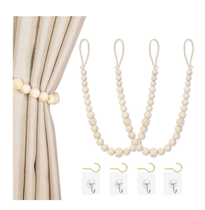 Modern Wood Buckles Holdbacks Display Stands Beaded Curtain Organizer Holders Wooden Curtain <b>Tie</b> <b>Back</b> - Product Image 1