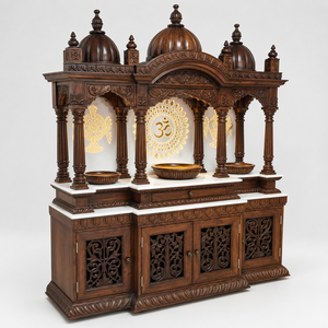 Mandir indien sculpté à la main pour les familles hindoues, temple traditionnel en bois de teck pour la prière à domicile, fabricant exportateur pour l'Australie - Product Image 3