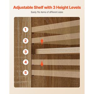 Armadietto da Bagno a Parete Regolabile con 5 Livelli di Altezza, Mobiletto Portamedicinali per WC, Montaggio a Parete H - Product Image 4
