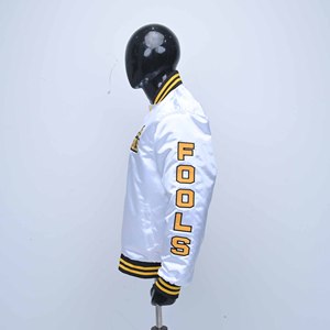 High Quality Custom <b>Lightweight</b> Varsity <b>Jacket</b> Satin Women's with & Breathable Feature Featuring Applique embroidery - Product Image 2
