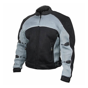 เสื้อแจ็คเก็ตมอเตอร์ไซค์ตาข่ายสีดำและสีเทาสำหรับผู้ชายของ RUN APPAREL แขนยาว ระบายอากาศได้ดี เหมาะสำหรับขี่ในฤดูร้อน เสื้อแจ็คเก็ตสำหรับผู้ชาย - Product Image 2