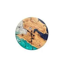 Horloge murale en résine époxy et bois durable, idéale pour offrir en cadeau, décoration intérieure, artisanale, personnalisée, de qualité supérieure, pour restaurant, hôtel - Product Image 4