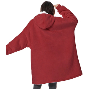 Everglide Corporation <b>Oversized</b> Wearable Cotton Blend Sherpa Lined <b>Blanket</b> Hooded Sweatshirt Soft Solid <b>Hoodie</b> Pullover Women - Product Image 2