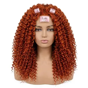 Cheveux humains bouclés Remy en vrac, couleur rougeâtre, 100 % cheveux Remy, mèches à tisser, taille personnalisée - Product Image 4