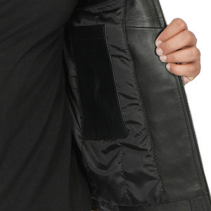 Chaqueta de cuero para hombre, estilo motociclista, corte ajustado, abrigo corto con solapa, chaqueta de PU, abrigo cortavientos con cremallera para otoño, ropa para hombre - Product Image 3