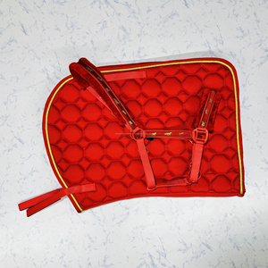 Cojín de sillín de algodón acolchado personalizable, forro de polialgodón transpirable duradero, cordón dorado, ribete de poliéster, modelo OEM Lavable a mano - Product Image 6