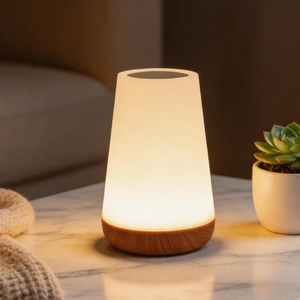 Tulip Shape LED Night <b>Light</b> Warm White Manual Button Crystal Base <b>USB</b> <b>Rechargeable</b> Modern Home Bedroom Lamp - Product Image 1