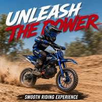 Mini moto tout-terrain à essence Blue Yaztor 49cc pour enfants, moto cross pour enfants, jouets d'extérieur, moto tout-terrain pour enfants