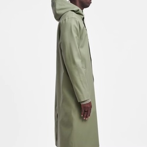 Unisex Latest Design High Quality Hooded <b>Long</b> <b>Raincoat</b> jacket With Button Closure Waterproof Casual Wear PU Coated Polyester/ - Product Image 6