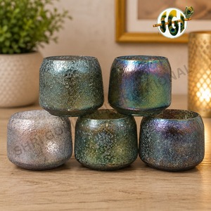 Porte-bougie rond en verre moderne, support portable pour bougies chauffe-plat pour la décoration de table à la maison - Product Image 6
