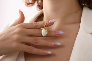 Collar con Colgante de Madreperla, Plata de Ley 925, Chapado en Oro de 14K, Joyería para Niñas y Mujeres, Regalo - Product Image 3