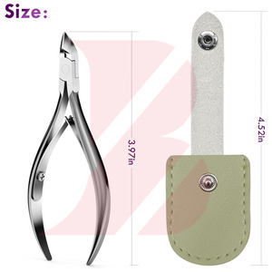 Portable Stainless Steel Cuticle Nipper with Leather Case, Travel Friendly Nail Trimmer High Quality Product Manicure <b>Tool</b> - Product Image 6