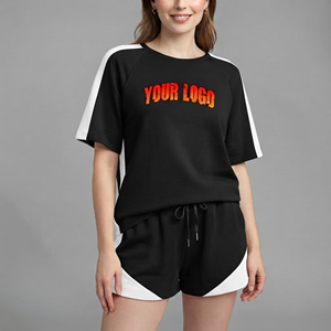 Summer Casual Wear 100% Cotton Women 2 Piece <b>Set</b> Custom Embroidery Logo Streetwear Comfortable hip hop ladies twin <b>Set</b> - Product Image 4